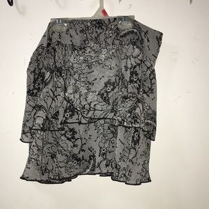 Black paisley skirt and a high low dress